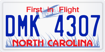 NC license plate DMK4307