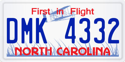 NC license plate DMK4332