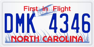 NC license plate DMK4346