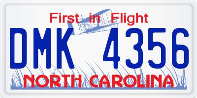 NC license plate DMK4356