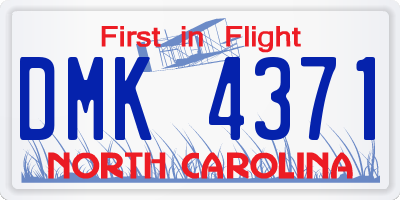 NC license plate DMK4371