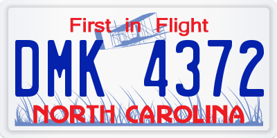 NC license plate DMK4372