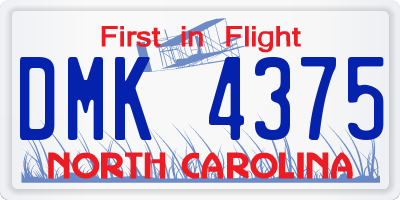 NC license plate DMK4375