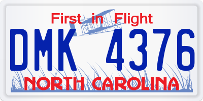 NC license plate DMK4376