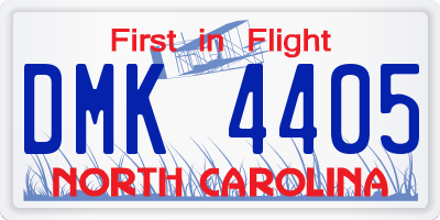 NC license plate DMK4405