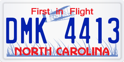 NC license plate DMK4413
