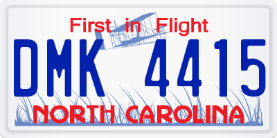 NC license plate DMK4415