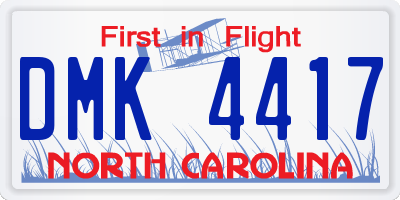 NC license plate DMK4417