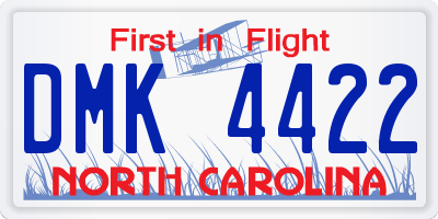 NC license plate DMK4422