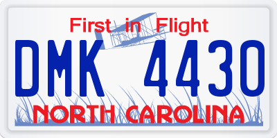 NC license plate DMK4430