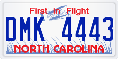 NC license plate DMK4443