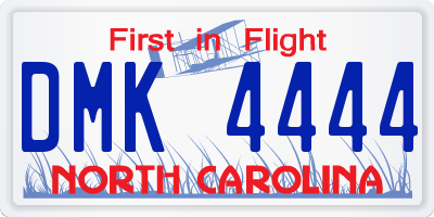 NC license plate DMK4444