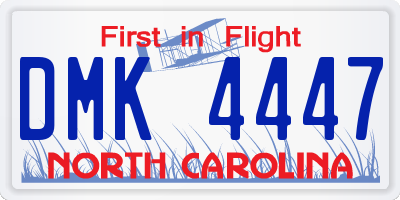NC license plate DMK4447