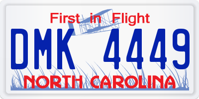 NC license plate DMK4449