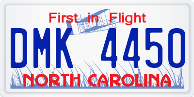 NC license plate DMK4450