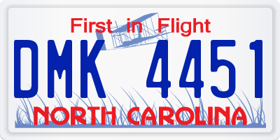 NC license plate DMK4451