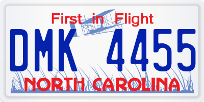 NC license plate DMK4455