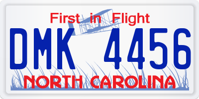 NC license plate DMK4456