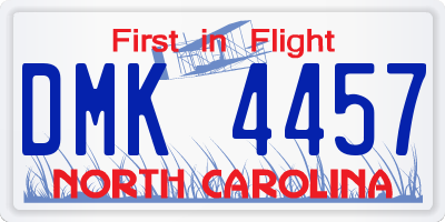 NC license plate DMK4457