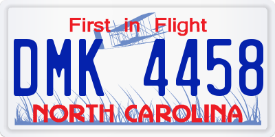 NC license plate DMK4458