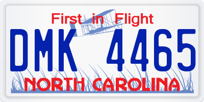 NC license plate DMK4465