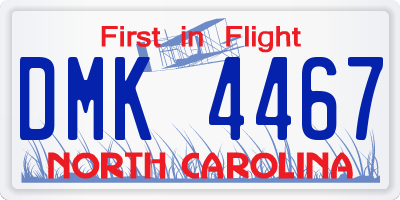 NC license plate DMK4467