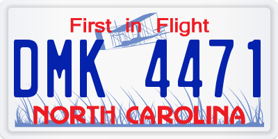 NC license plate DMK4471