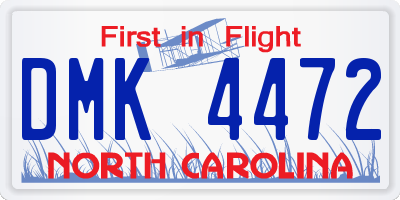 NC license plate DMK4472