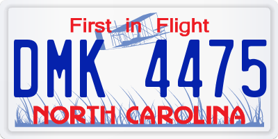 NC license plate DMK4475
