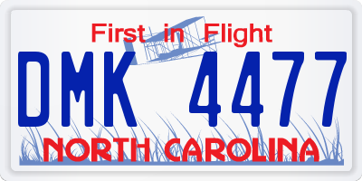 NC license plate DMK4477
