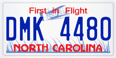 NC license plate DMK4480