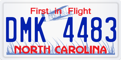 NC license plate DMK4483