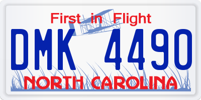 NC license plate DMK4490