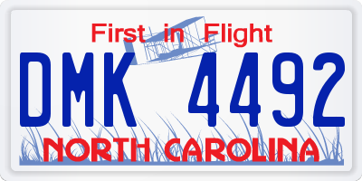 NC license plate DMK4492