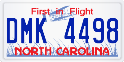 NC license plate DMK4498