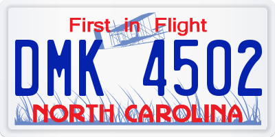 NC license plate DMK4502