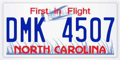 NC license plate DMK4507