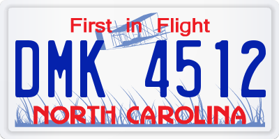 NC license plate DMK4512