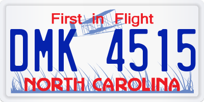 NC license plate DMK4515