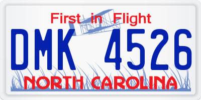 NC license plate DMK4526
