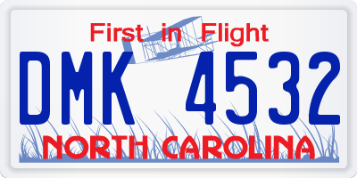 NC license plate DMK4532