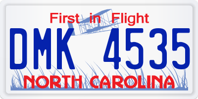 NC license plate DMK4535