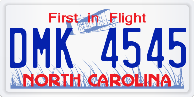NC license plate DMK4545