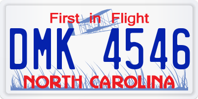 NC license plate DMK4546
