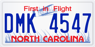 NC license plate DMK4547