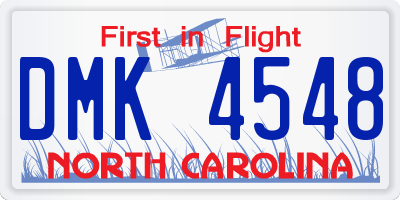 NC license plate DMK4548