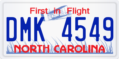 NC license plate DMK4549