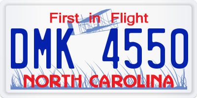NC license plate DMK4550