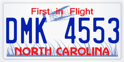 NC license plate DMK4553