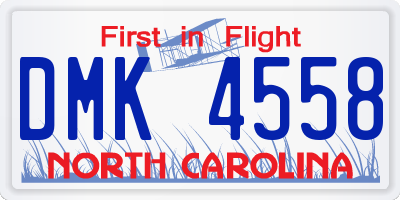 NC license plate DMK4558